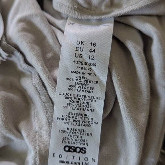 ASOS Edition Silver Sequin Open Back Gown NWT Size 12 Formal Dress - Picture 16 of 16